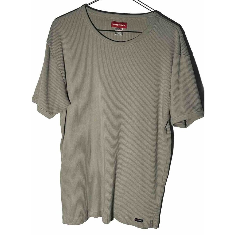VTG Union Bay Ribbed Short Sleeved Shirt In XL  Pre-owned In Shade Of Green